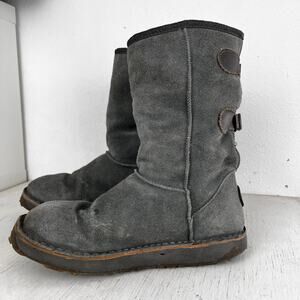 EMU Darlington grey suede sheepskin mid calf winter boots size 8